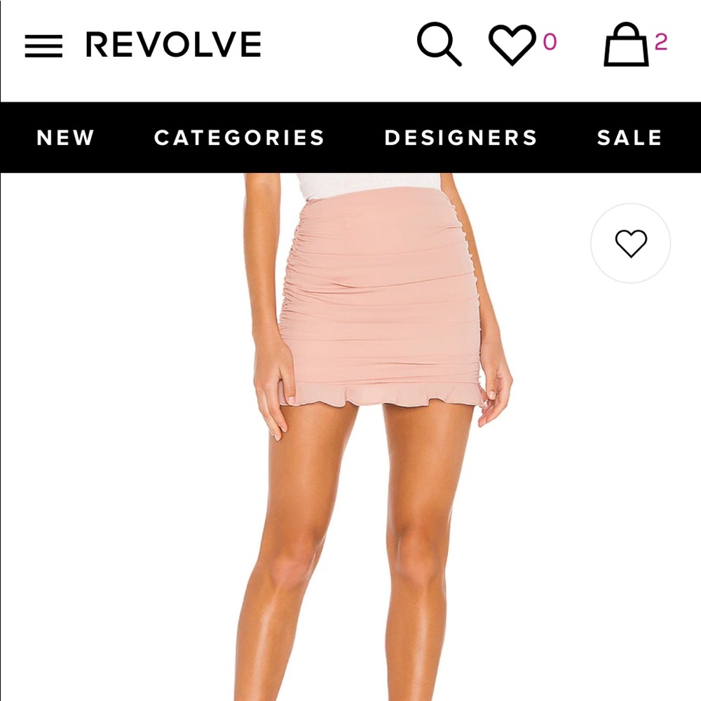Revolve ruched mini skirt NWT
